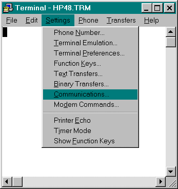 Hp 48 Windows Transfer By Terminal