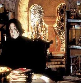 Good God. Alan, baby, you're looking pastey here. Eek. I mean, yeah, Snape's "sallow".... but this is about border-line corpse. *Attacks Sev with a compact and blush.* You'll thank me later. And could someone explain to me why there's a brightly lit window in the FRICKING DUNGEON?