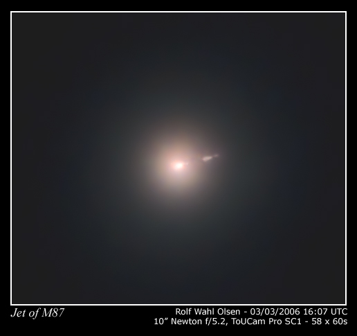 Jet from giant elliptical galaxy M87