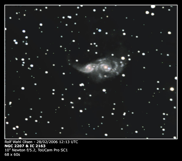 Colliding galaxies NGC 2207 & IC 2163