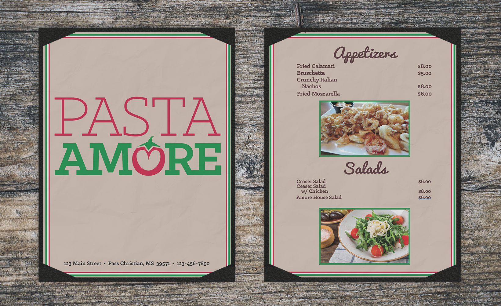 Pasta Amore Menu