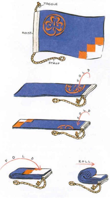 Picture showing how to fold a flag