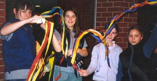 Girls with their streamers