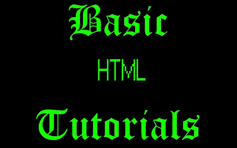 Basic Html Tutorials