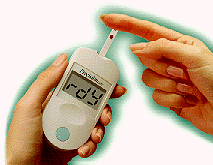 An example of a blood Glucose Level testing meter