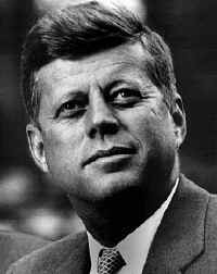 Black and white portrait of President Kennedy distributed by the White House