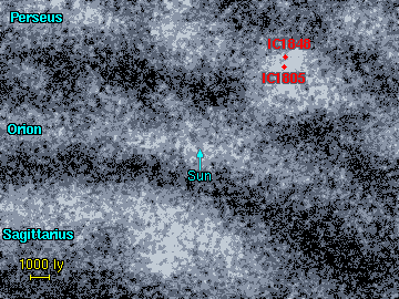 Localiza��o das Nebulosas Cora��o e Alma