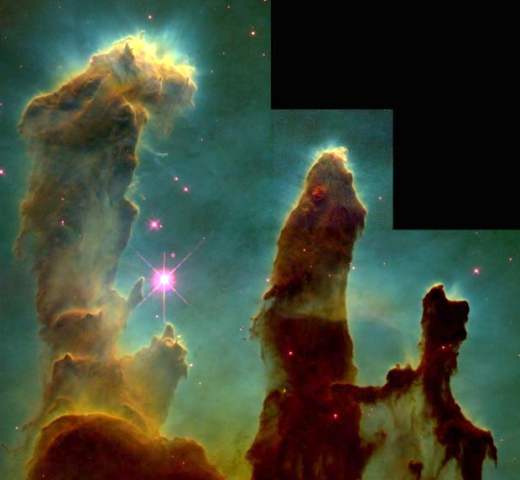 Imagem pelo Telesc�pio Espacial Hubble da Nebulosa �guia