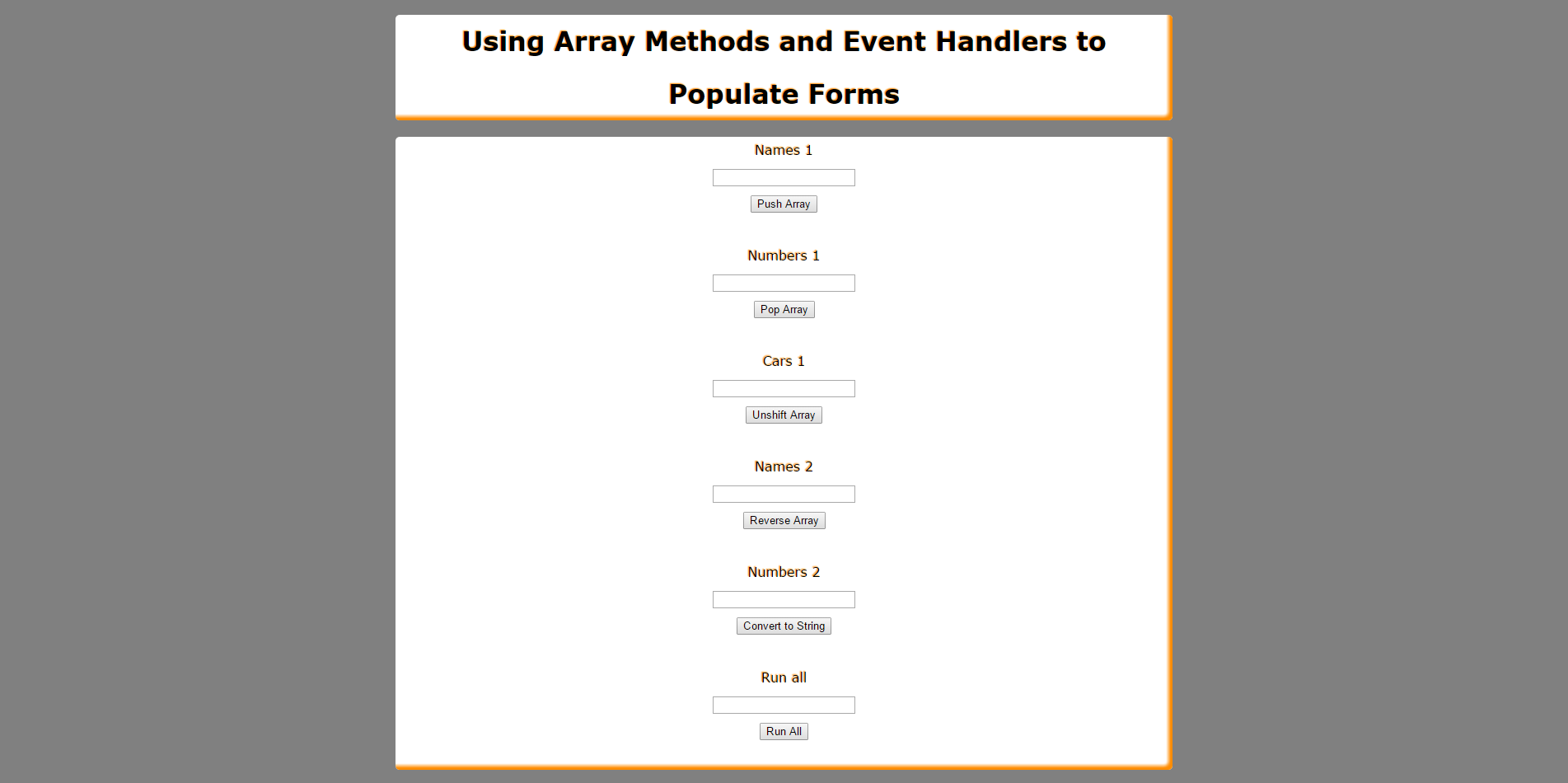 Using Arrays