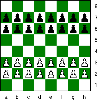 Starting position in Turkish checkers