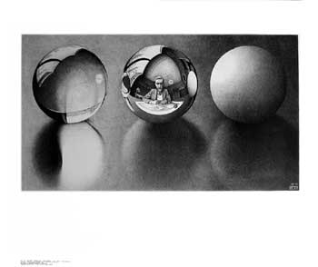 Three Spheres by M.C. Escher