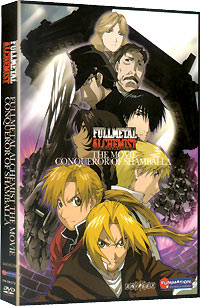 The DVD cover for the movie, Full Metal ALchemist--The Conqueror Of Shamballa!