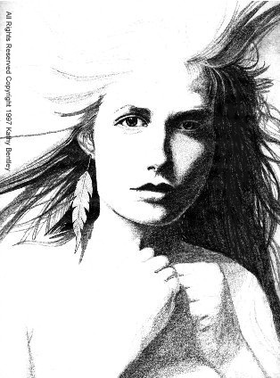Graphite drawing, 'Spirit I', (1992), by Kathryn Bentley.