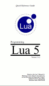 Lua 5 Quick Reference Front Cover