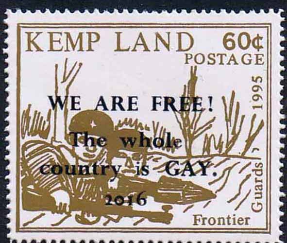 Kemp Land 2016 Gay Revolution 60c overprint