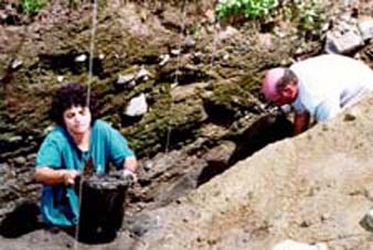Cleaning out a trench