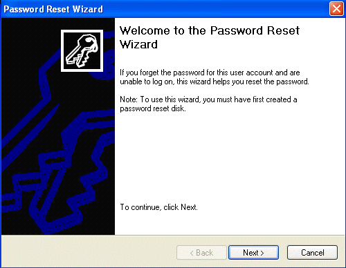 reset password wizard