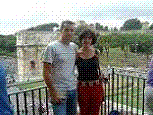 Jaio y yo en el Coliseo y de fondo el arco de trajano