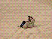 Los dos en las dunas de zafrane (mola el desierto)