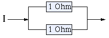 [Parallel resistant of 1 Ohm and 1 Ohm]