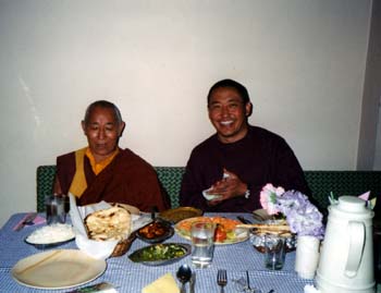 Ven. Tenzin Lama and I invited Gen Sopa for dinner in an Indian restaurant and he told us that it was his first time
he had been in a restaurant