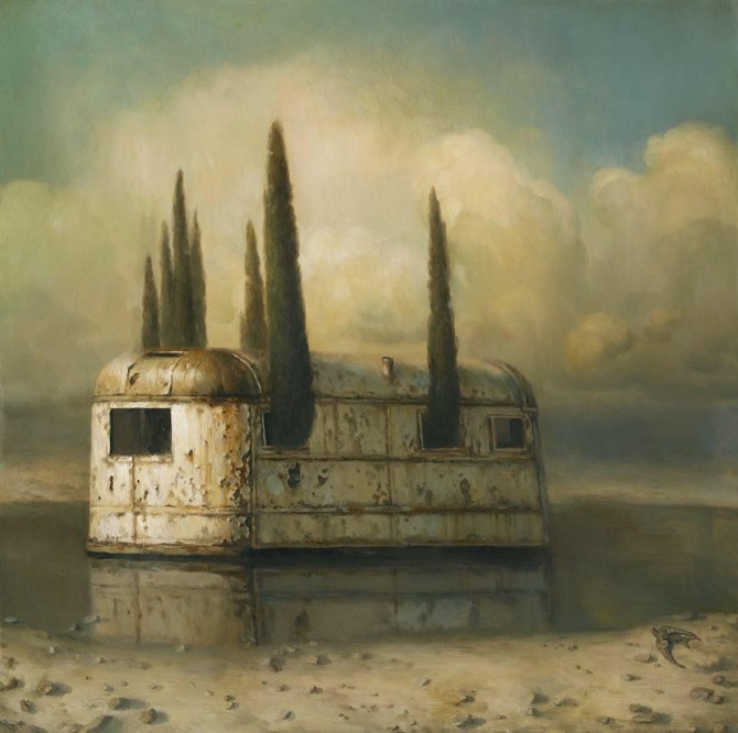Painting by: Martin Wittfooth "Isle of the Dead - First Version"