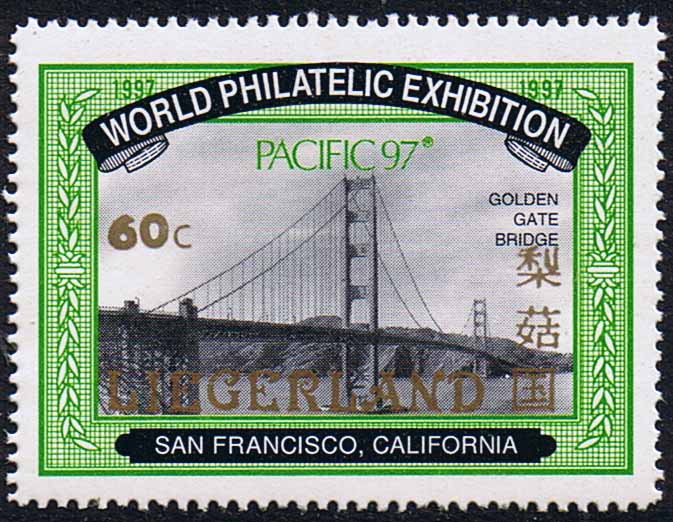 This beautiful stamp was issued in<br>
1997 to honor the Pacific 97 Stamp Exhibition<br>
in San Francisco.
