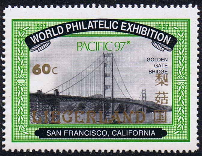 This beautiful stamp was issued in<br>
1997 to honor the Pacific 97 Stamp Exhibition<br>
in San Francisco.