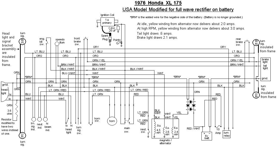 1974 Honda xl175 wiring diagram #7