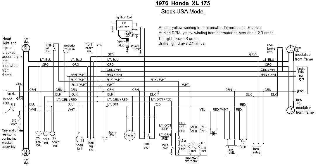 1975 Honda xl175 wiring diagram #5