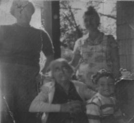 four generations - larry with mom, her mom, and HER mom.