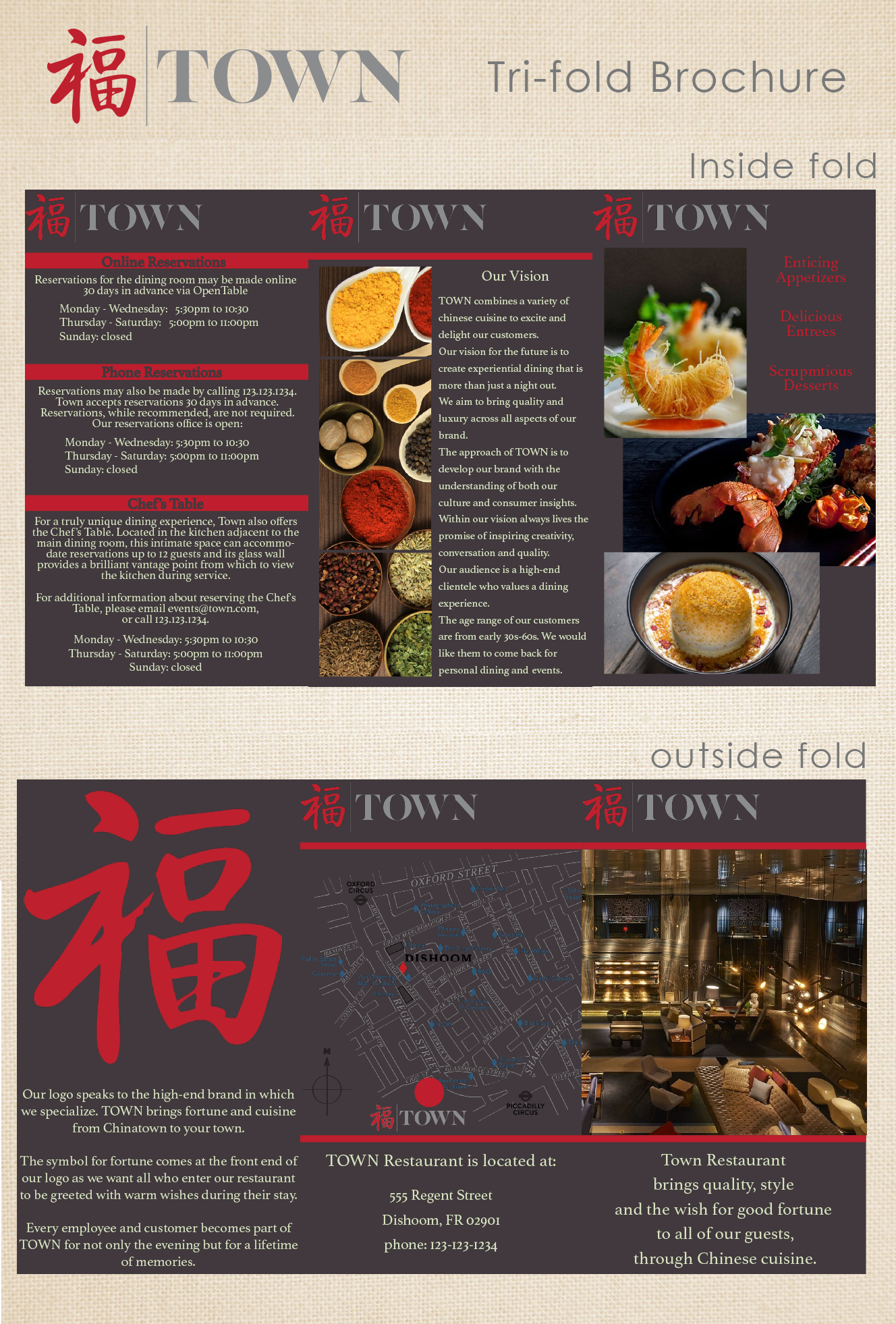 TOWN Restaurant brochure
