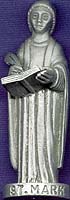 6kb jpg photograph of a pewter statue of Saint Mark; artist unknown, photographer unknown