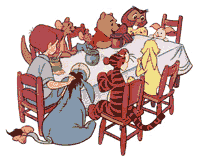 Pooh and Friends at diner