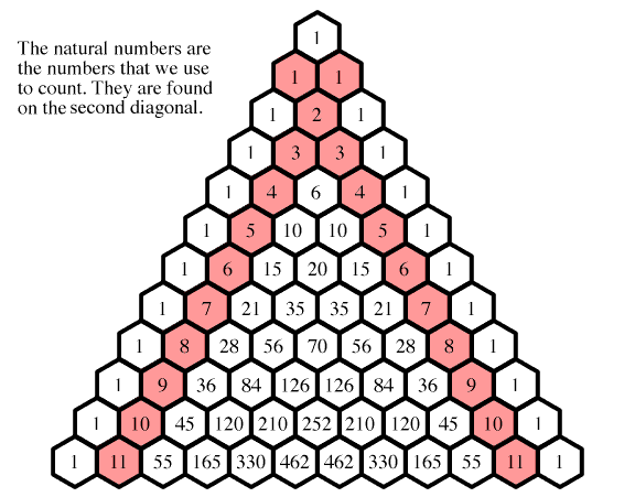 Natural Numbers in Pascal's Triangle