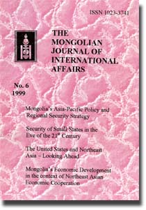 The Mongolian Journal of International Affairs N:6