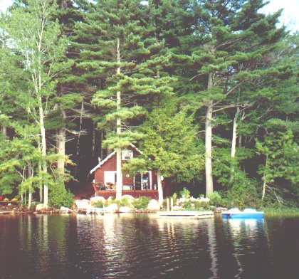 Our summer home as seen from the lake.