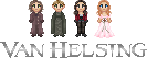 Left to right: Van Helsing, Carl, Anna, and Aleena.  I'll make the rest of the characters as sprites soon.  I was so pleased with myself when I first made it because it was like, well I haven't even seen this movie yet.  I'm pretty sure I'm going to like it, but what if I don't.  So I recieved an award for it from Salli of Ice Shadow Dolls.  She was surprised that I made it even before the movie came out too!!!