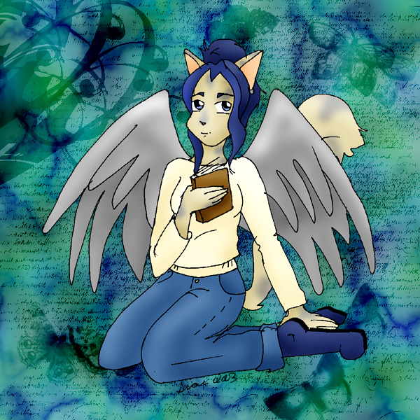I commissioned this from Athene. =) Very nice work, and I absolutely love that background! Thanks Athene! ^-^