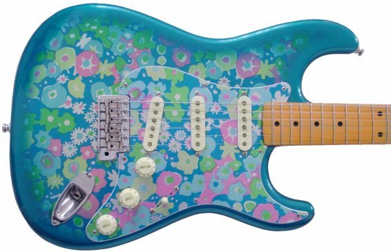 Fender stratocaster 2024 blue flower