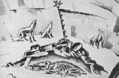 Ritual Bear Grave Illustration, Elgstrom 1930
