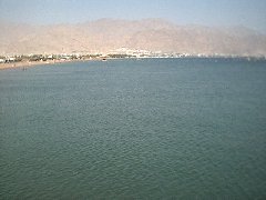 view of Aqaba-Jordan and Eilat Bay from Eilat 