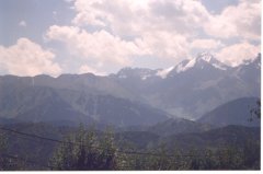 view of Tien Shan Mountains from Almaty