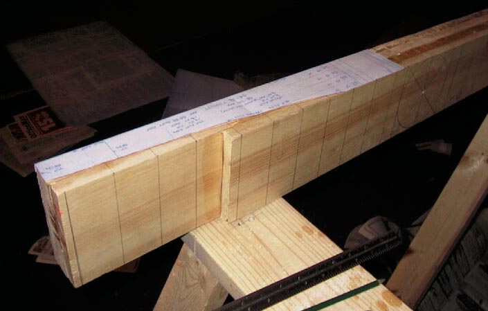 The template is used to draw on the trailing edge