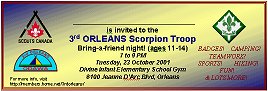 "Bring-A-Friend" night invitations for Scouts in MSWord 97 format.