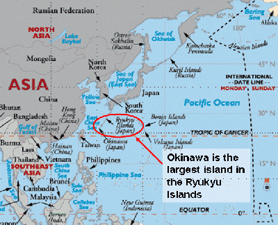 Map of Ryukyu Islands