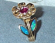 Ruby Opal inlay ring