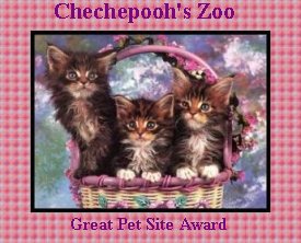 Chechepooh's Zoo Pet Site Award