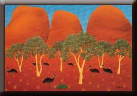Emus' Eggs - outback art