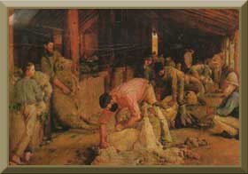 Shearing the Rams - outback art